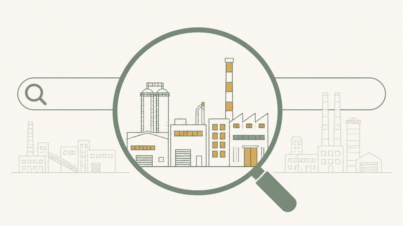 Illustration: industri och synlighet på Google